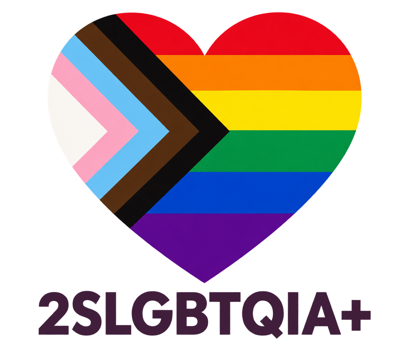 2SLGBTQIA+ Progress Pride heart